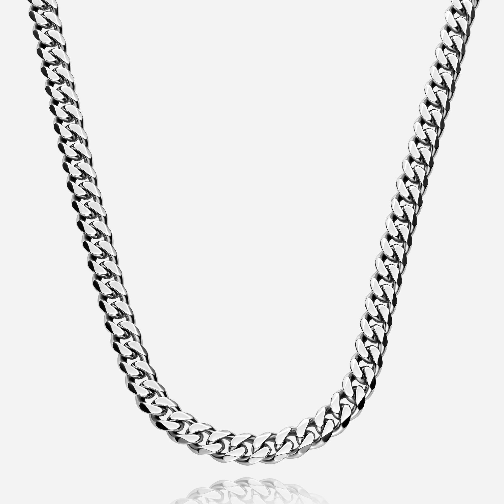 8MM CUBAN CHAIN NECKLACE WITH ENGRAVABLE CLASP-3 8MM CUBAN CHAIN NECKLACE WITH ENGRAVABLE CLASP-3 product photo