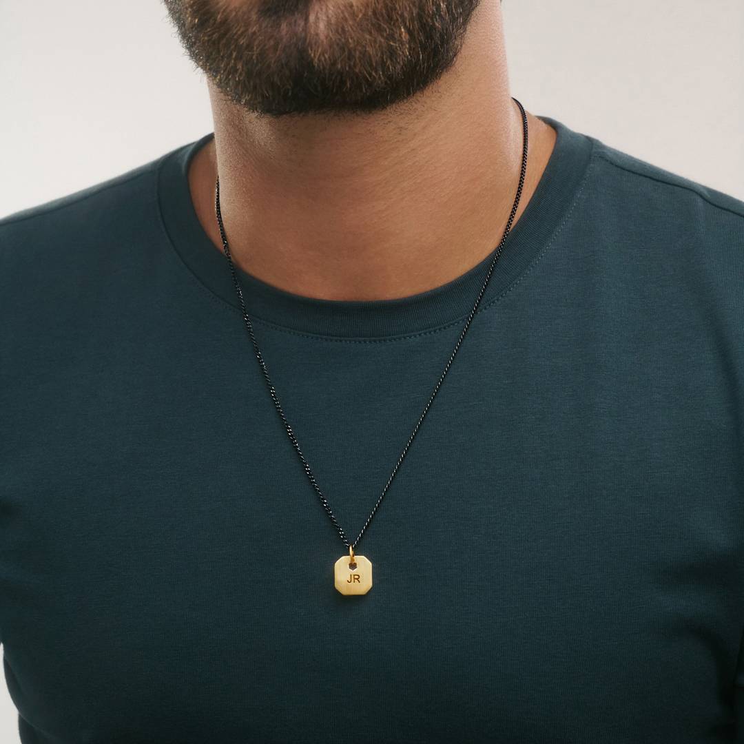 Engravable Dog Tag Necklace - Gold Plated-5 Engravable Dog Tag Necklace - Gold Plated-5 product photo