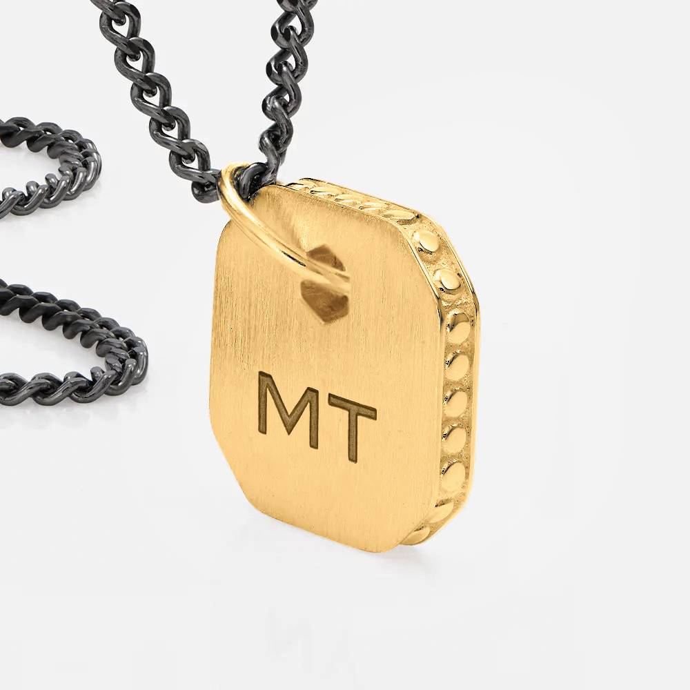 Engravable Dog Tag Necklace - Gold Plated-4 product photo