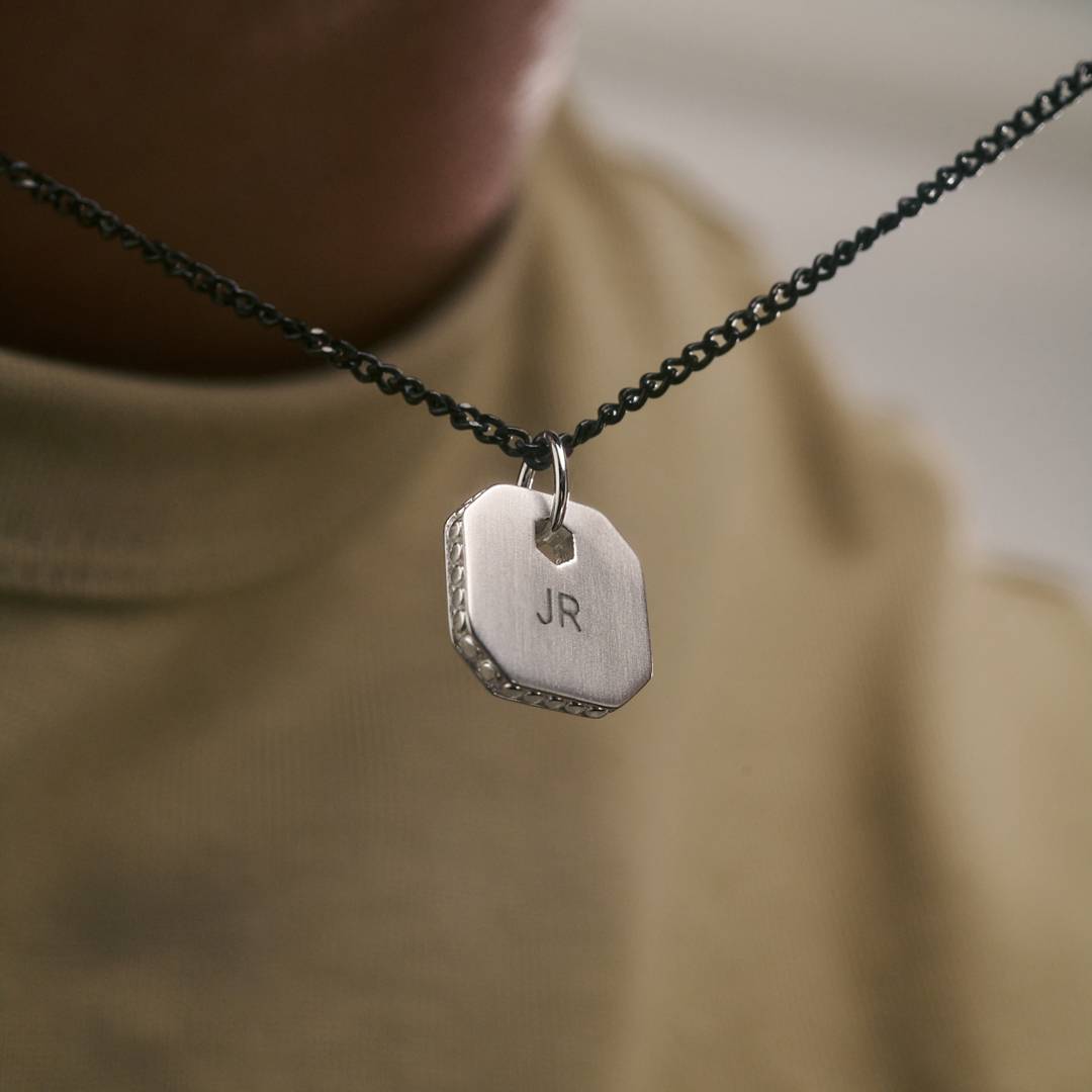 Engravable Dog Tag Necklace - Silver-5 product photo