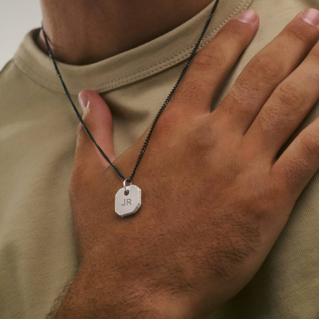 Engravable Dog Tag Necklace - Silver-2 product photo