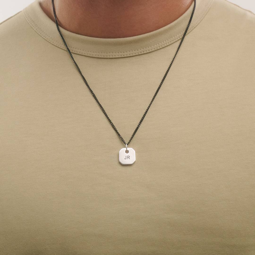 Engravable Dog Tag Necklace - Silver-4 product photo