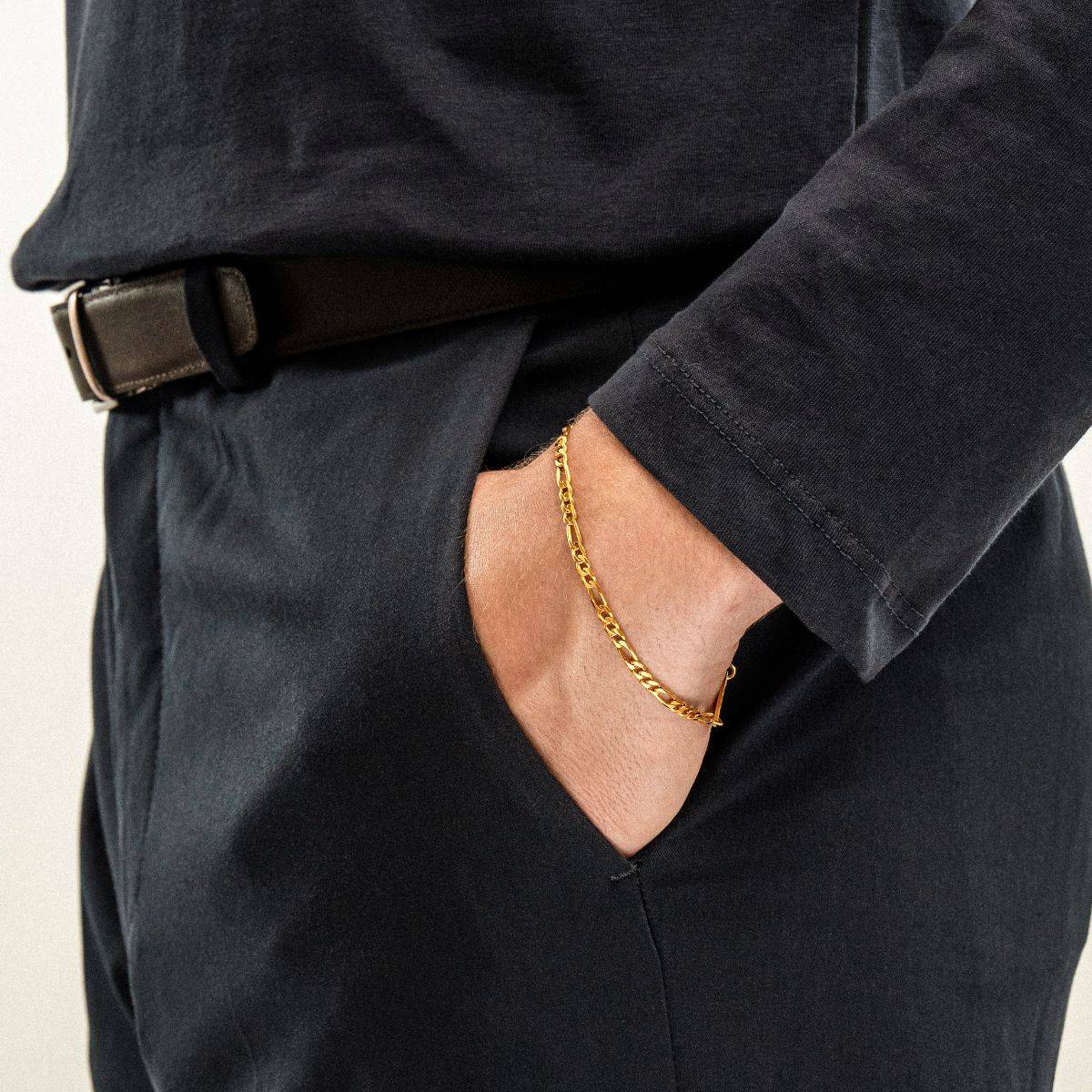 Figaro Chain Bracelet - 4 mm - Gold Plated-2 product photo