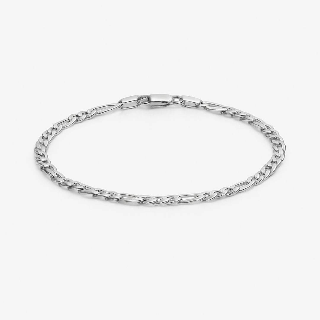 Figaro Chain Bracelet - 4 mm - Silver-1 product photo