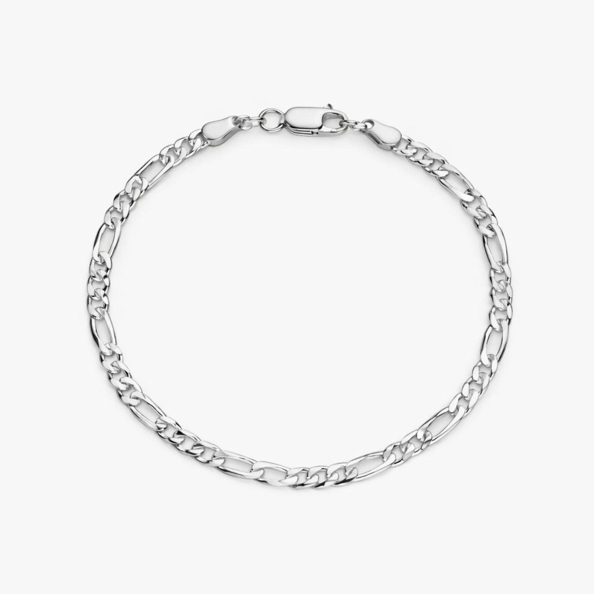 Figaro Chain Bracelet - 4 mm - Silver-1 product photo