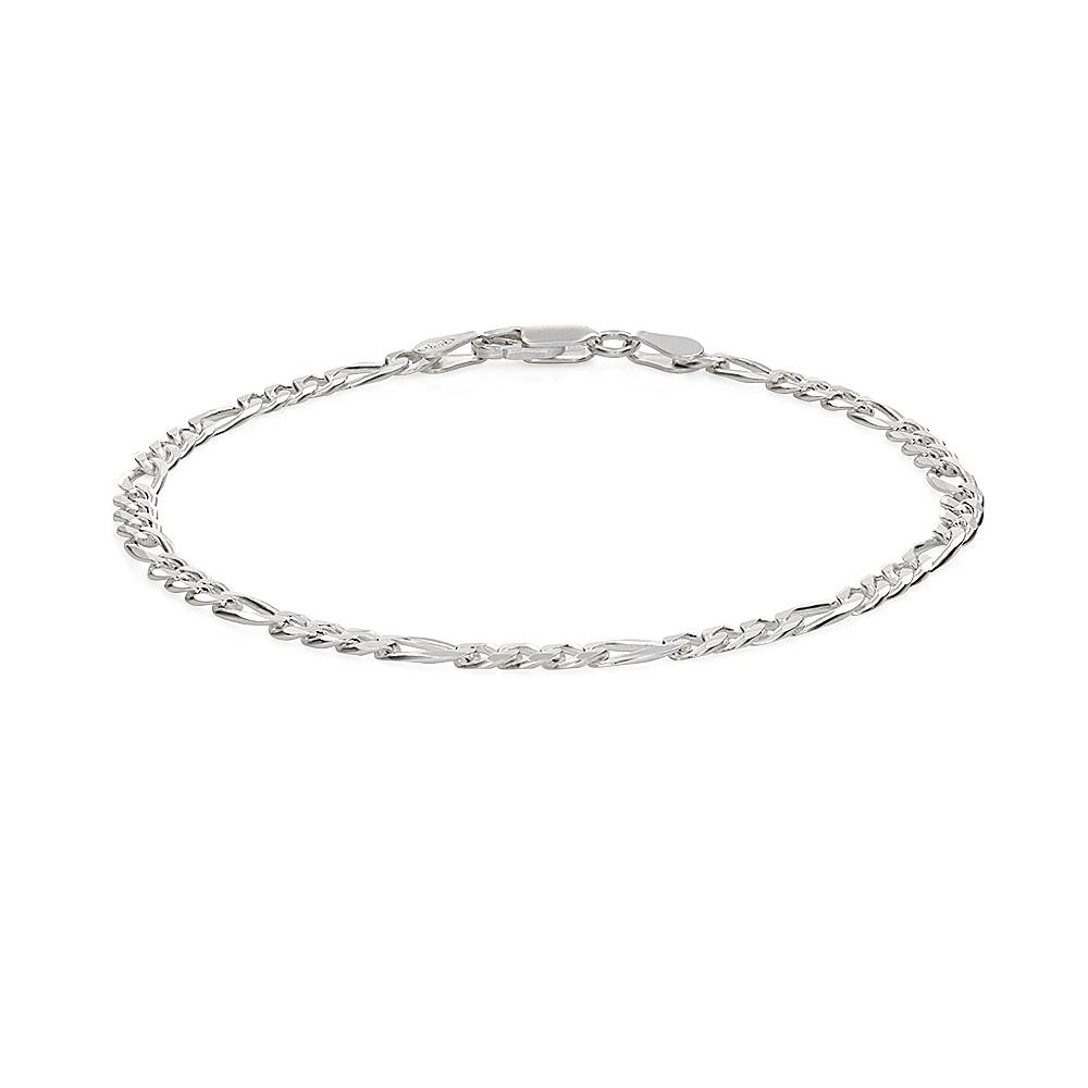 Figaro Chain Bracelet - 4 mm - Silver-4 Figaro Chain Bracelet - 4 mm - Silver-4 product photo