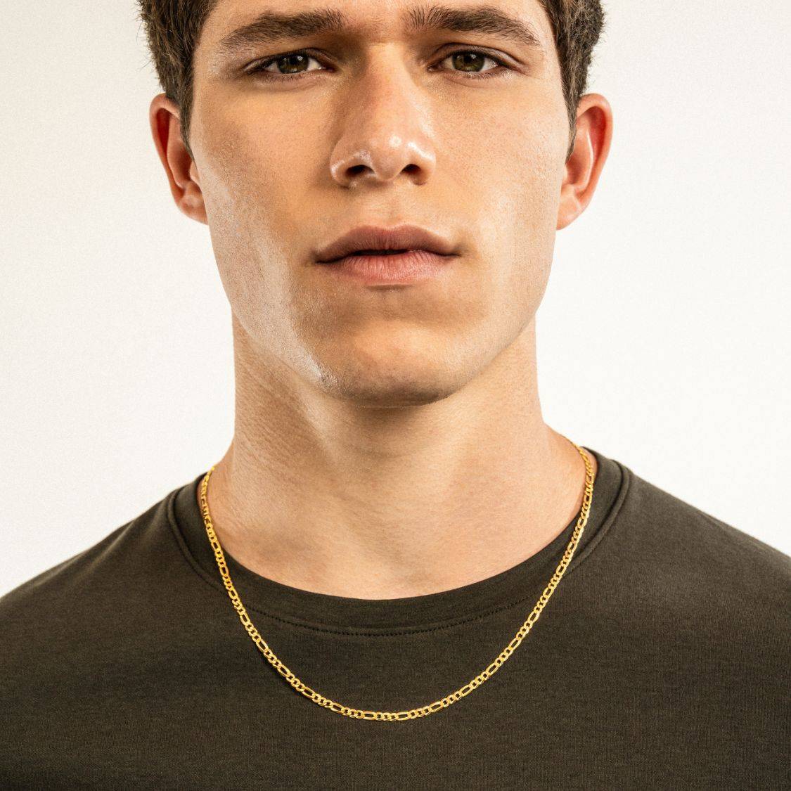 Figaro Chain Necklace - 3 mm - Gold Plated-1 product photo