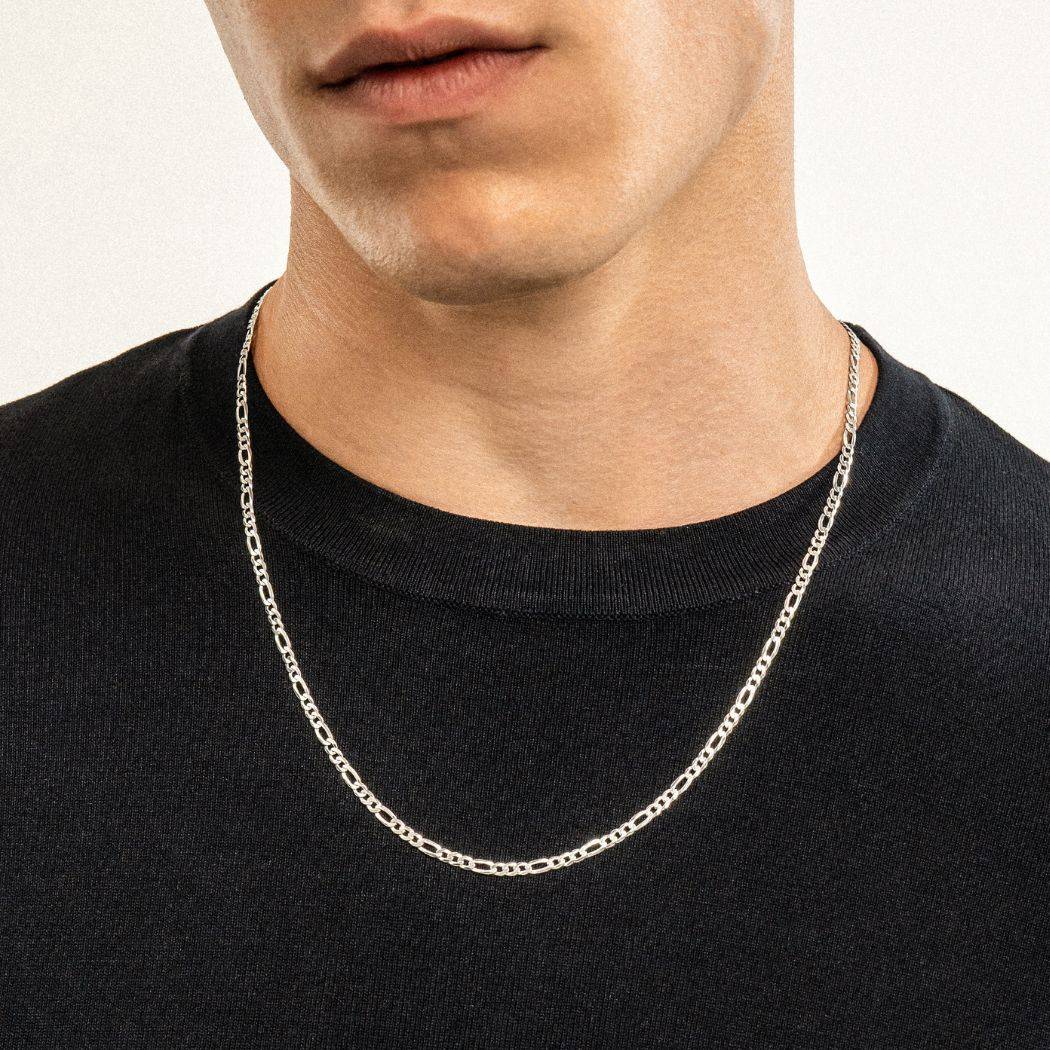 Figaro Chain Necklace - 3 mm - Silver-4 product photo