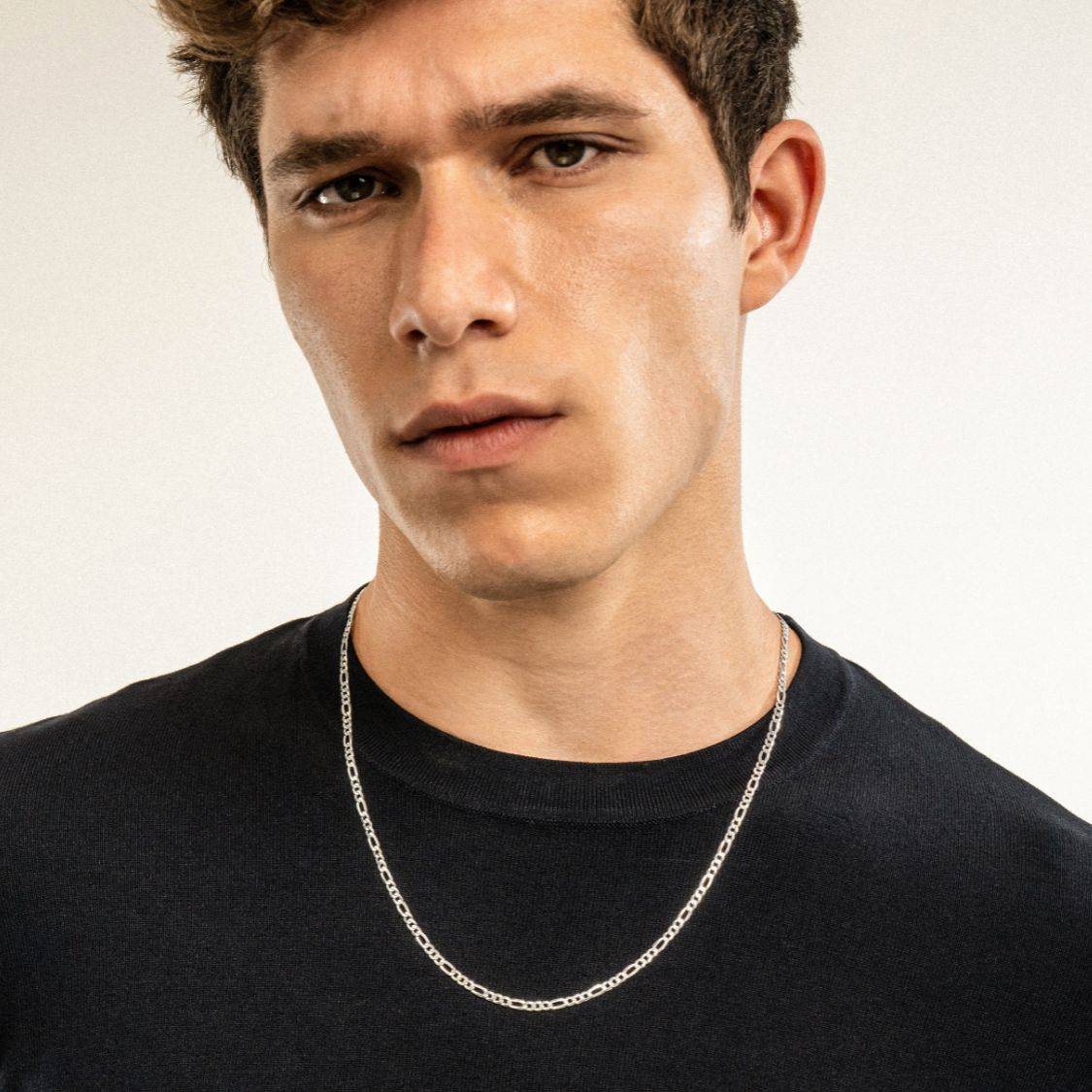 Figaro Chain Necklace - 3 mm - Silver-2 product photo