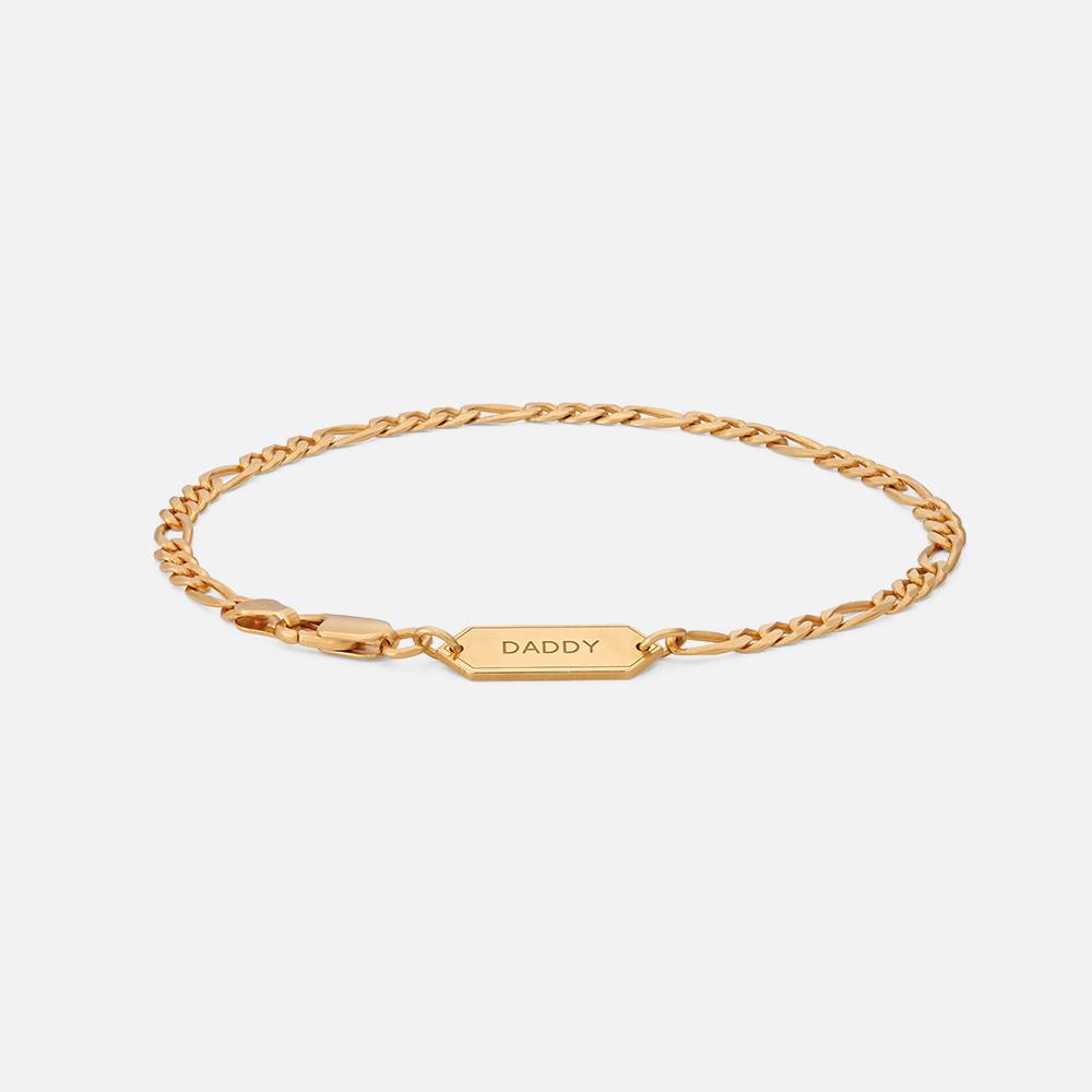 Gold figaro deals bracelet with name