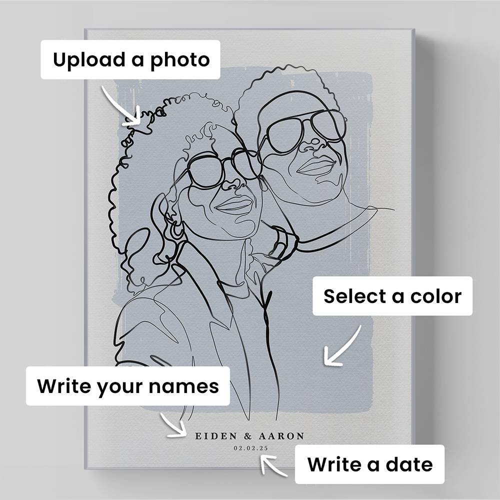 Forever in Lines - Custom Portrait Acrylic-2 product photo