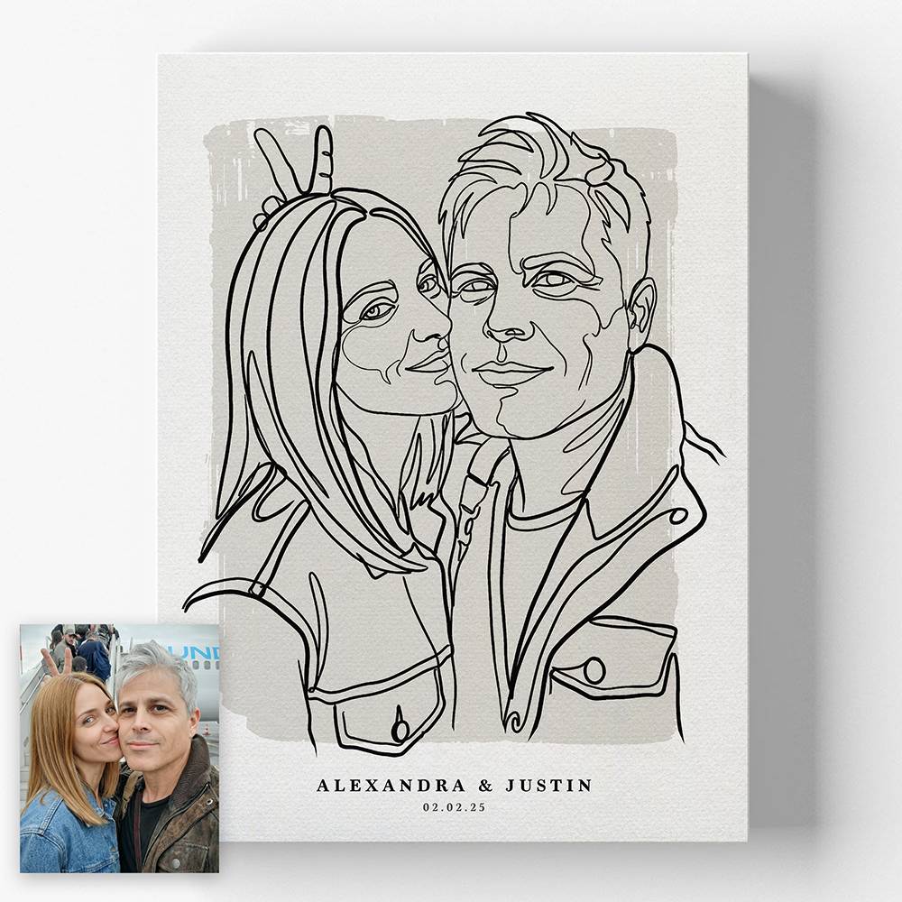 Forever in Lines - Custom Portrait Metal-3 product photo