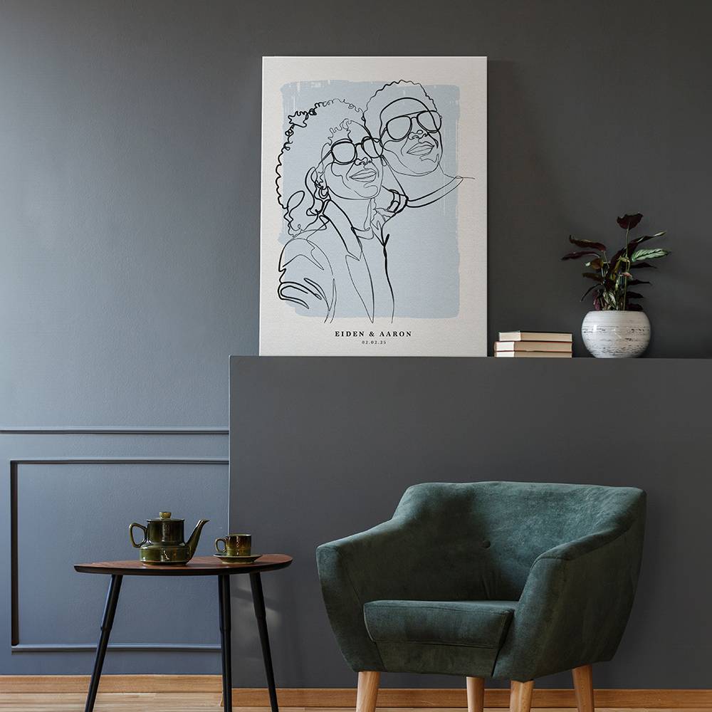 Forever in Lines - Custom Portrait Metal-2 product photo