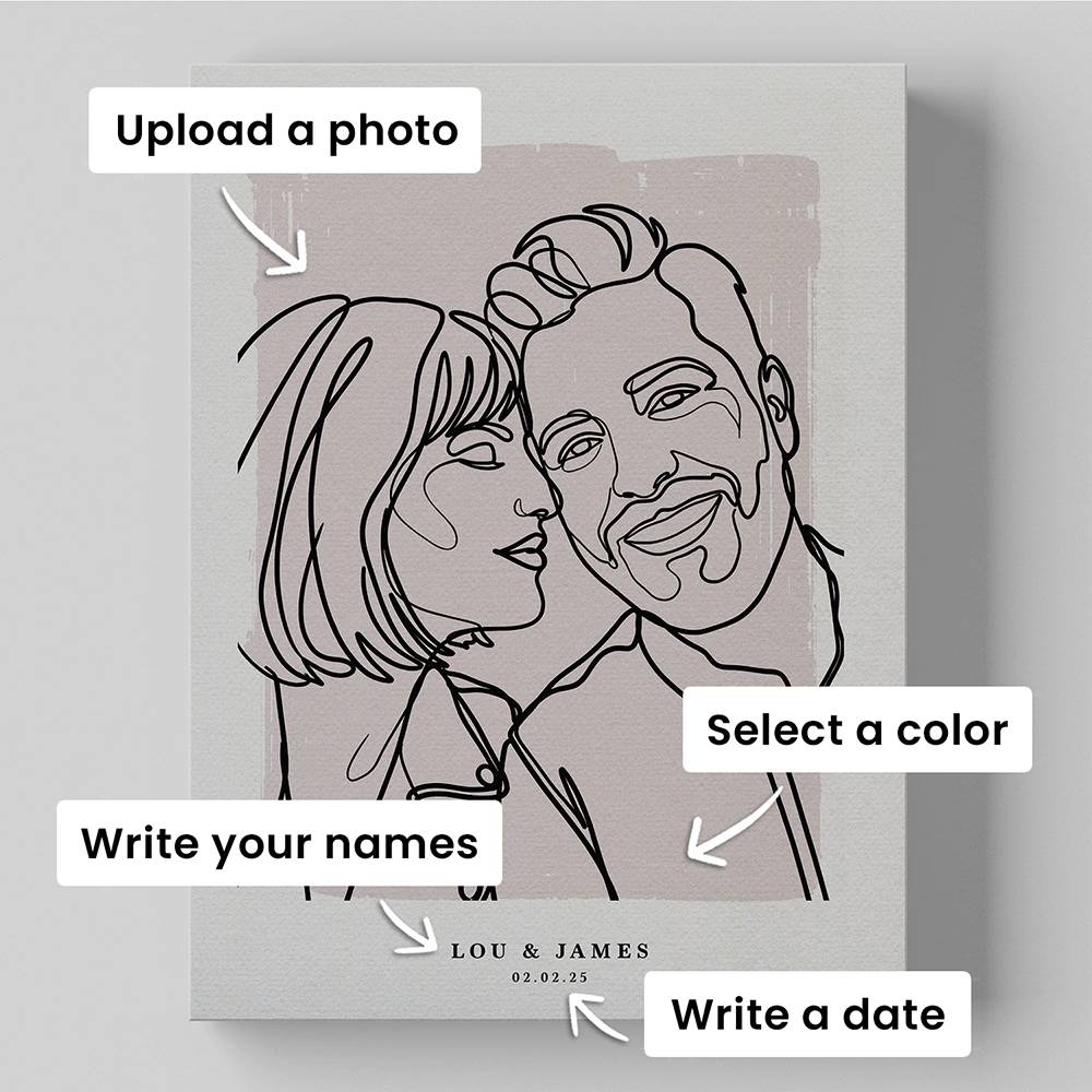 Forever in Lines - Custom Portrait Metal-7 product photo