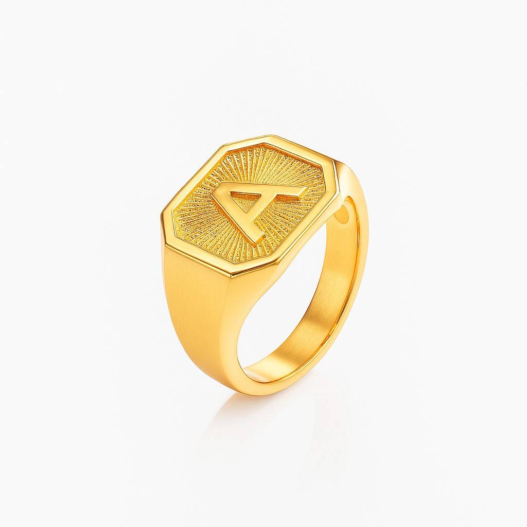 Heritage Initial Ring for Men in 18K Gold-3 Heritage Initial Ring for Men in 18K Gold-3 product photo