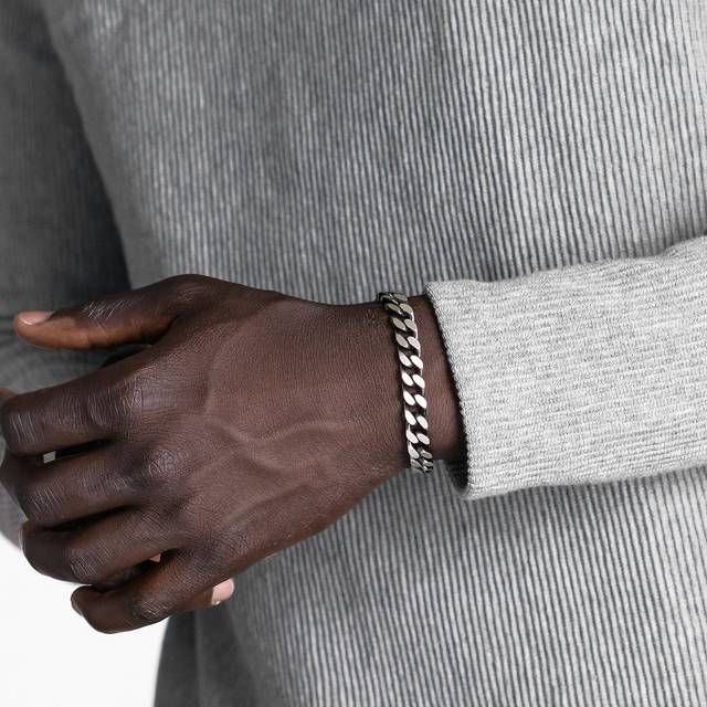 Mens Heavy Guage Curb Bracelet & 20