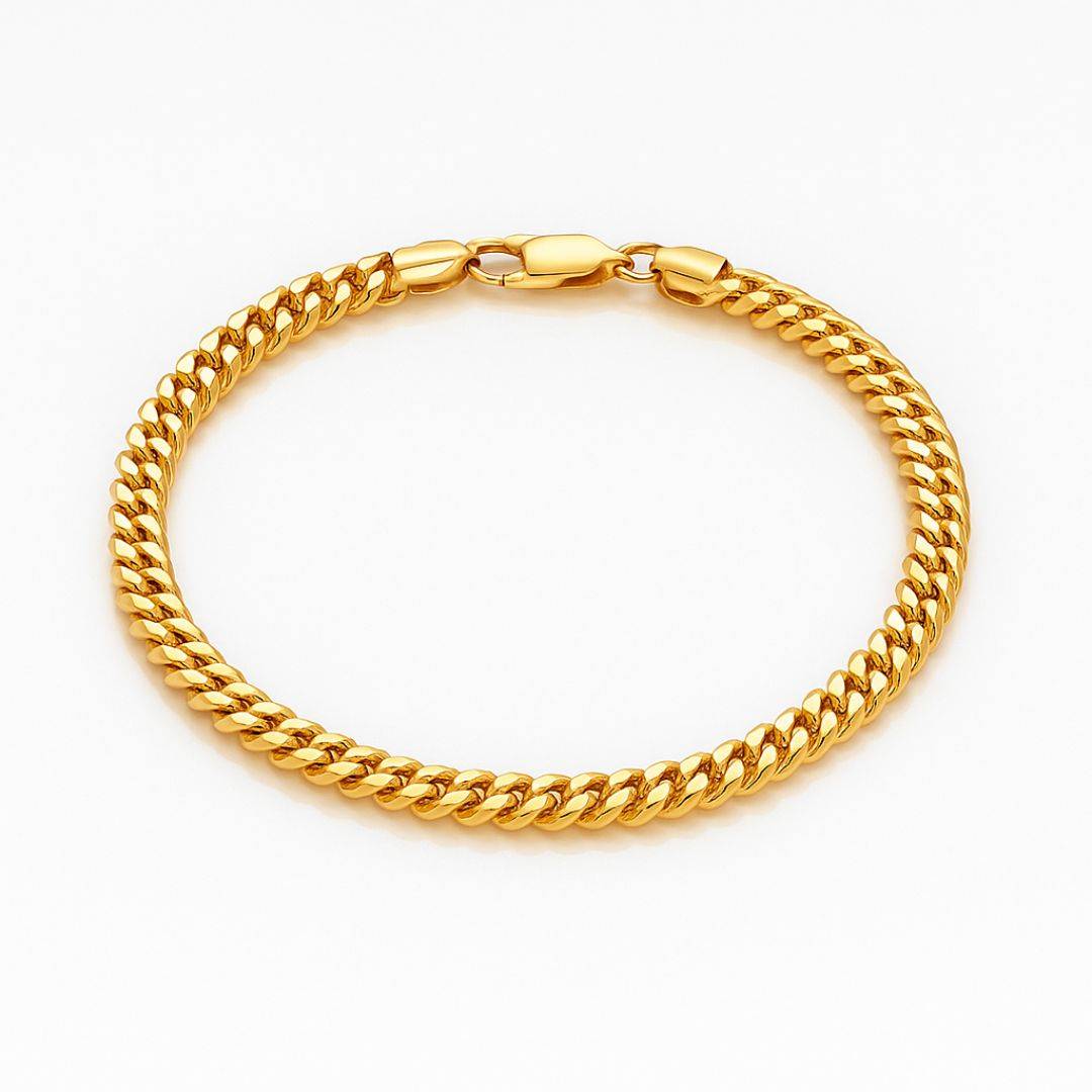 Miami Cuban Link Chain Bracelet - 5 mm - Gold-1 product photo