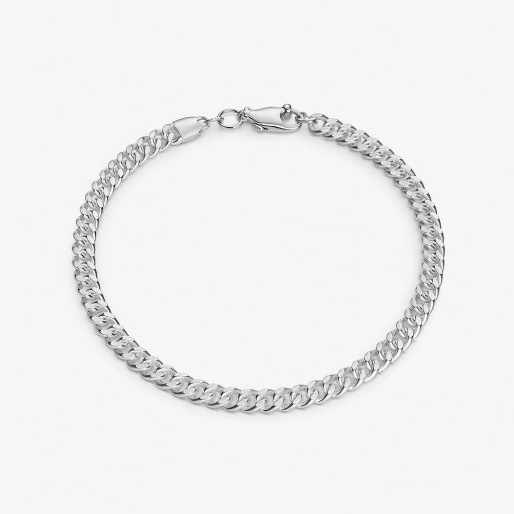 Miami Cuban Link Chain Bracelet - 5 mm - Silver-2 product photo