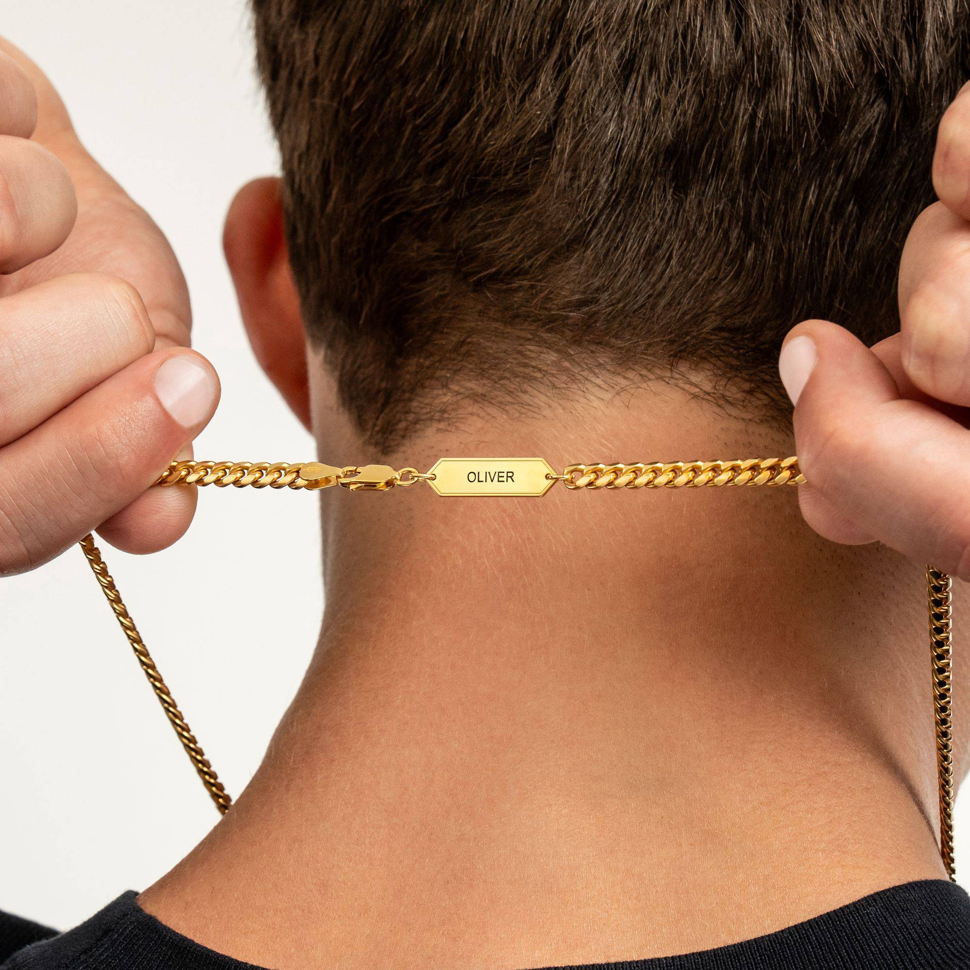 Personalized Miami Cuban Link Chain Necklace - 5 mm - Gold Plated-5 product photo