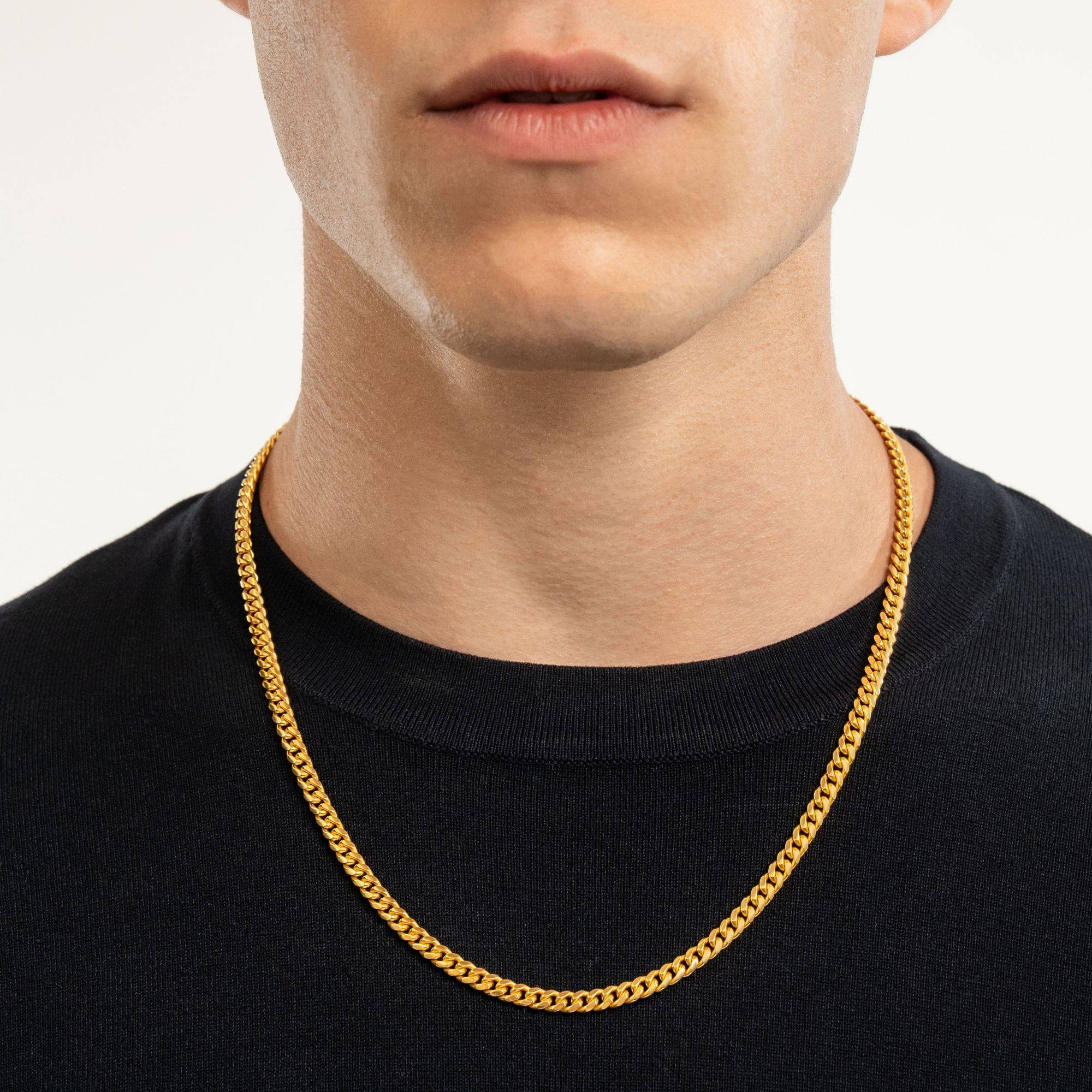 Personalized Miami Cuban Link Chain Necklace - 5 mm - Gold Plated-6 product photo