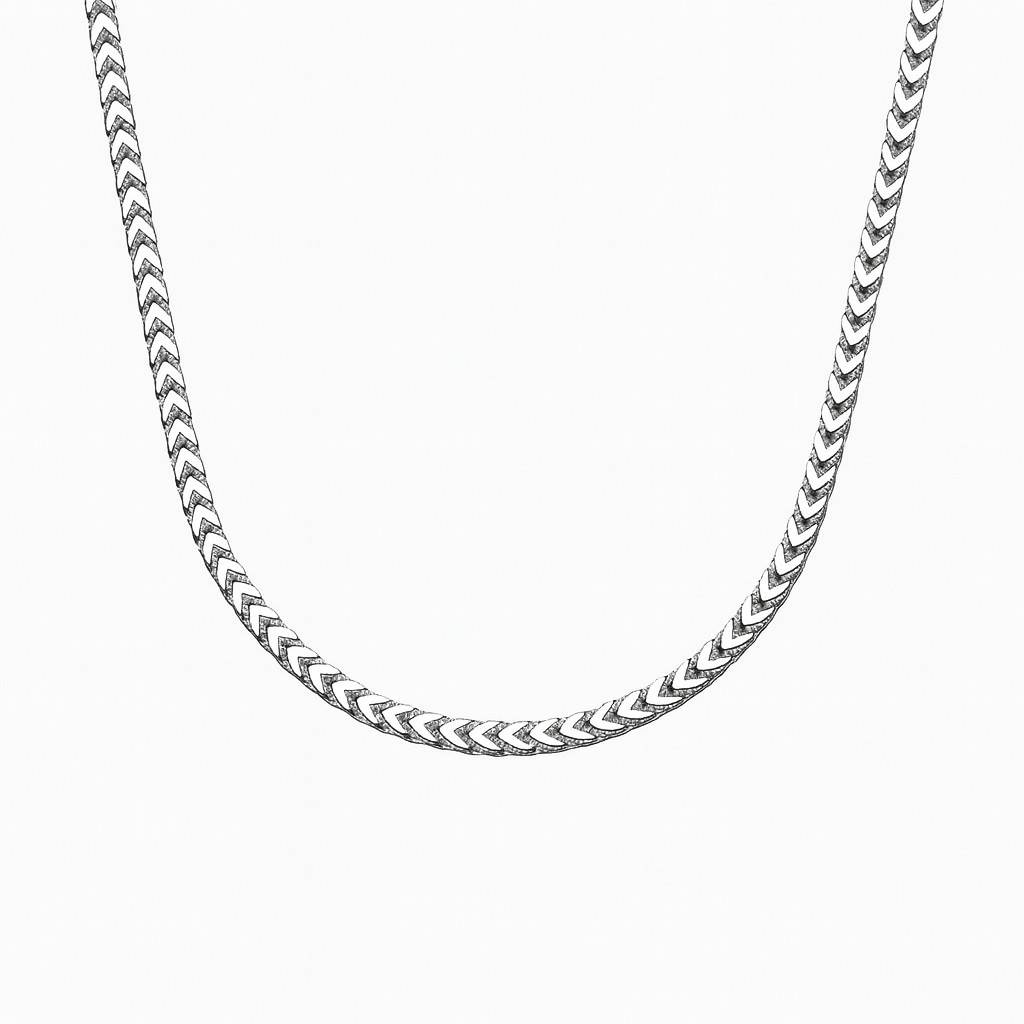 Personalized Franco Chain Necklace - 4 mm - Silver-4 Personalized Franco Chain Necklace - 4 mm - Silver-4 product photo
