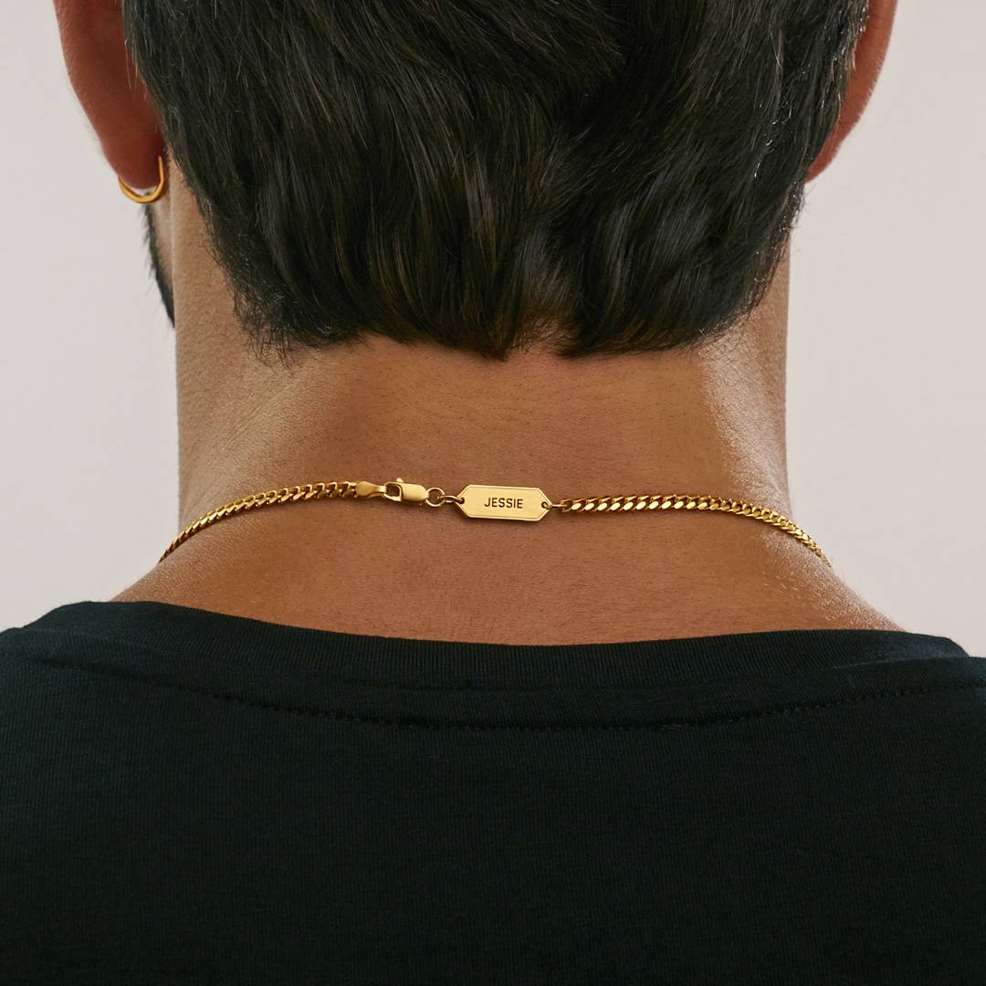 Personalized Miami Cuban Link Chain Necklace - 3.5 Mm - Gold-5 product photo