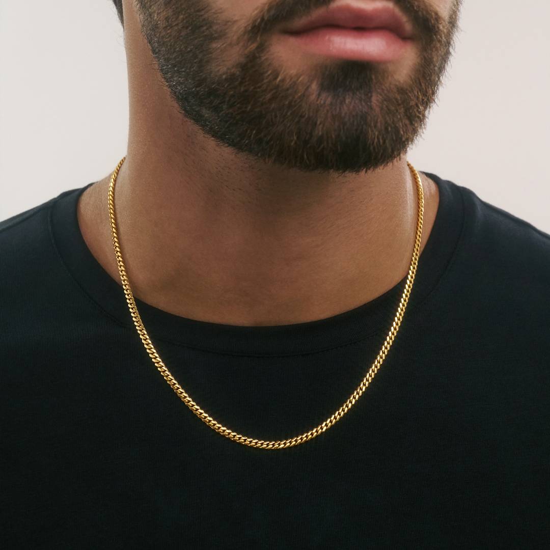 Personalized Miami Cuban Link Chain Necklace - 3.5 Mm - Gold-4 Personalized Miami Cuban Link Chain Necklace - 3.5 Mm - Gold-4 product photo