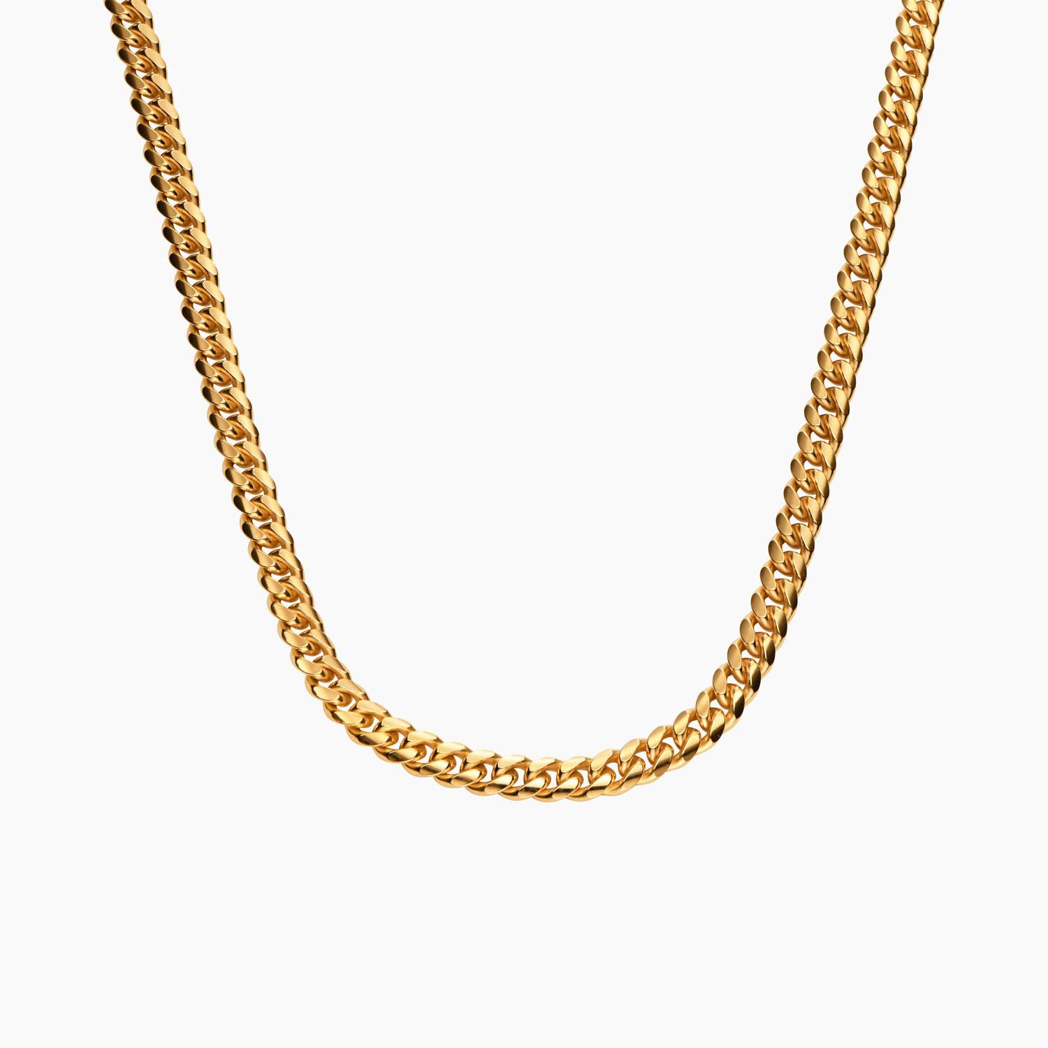 Personalized Miami Cuban Link Chain Necklace with Black Diamonds - 3.5 mm - Gold-2 product photo