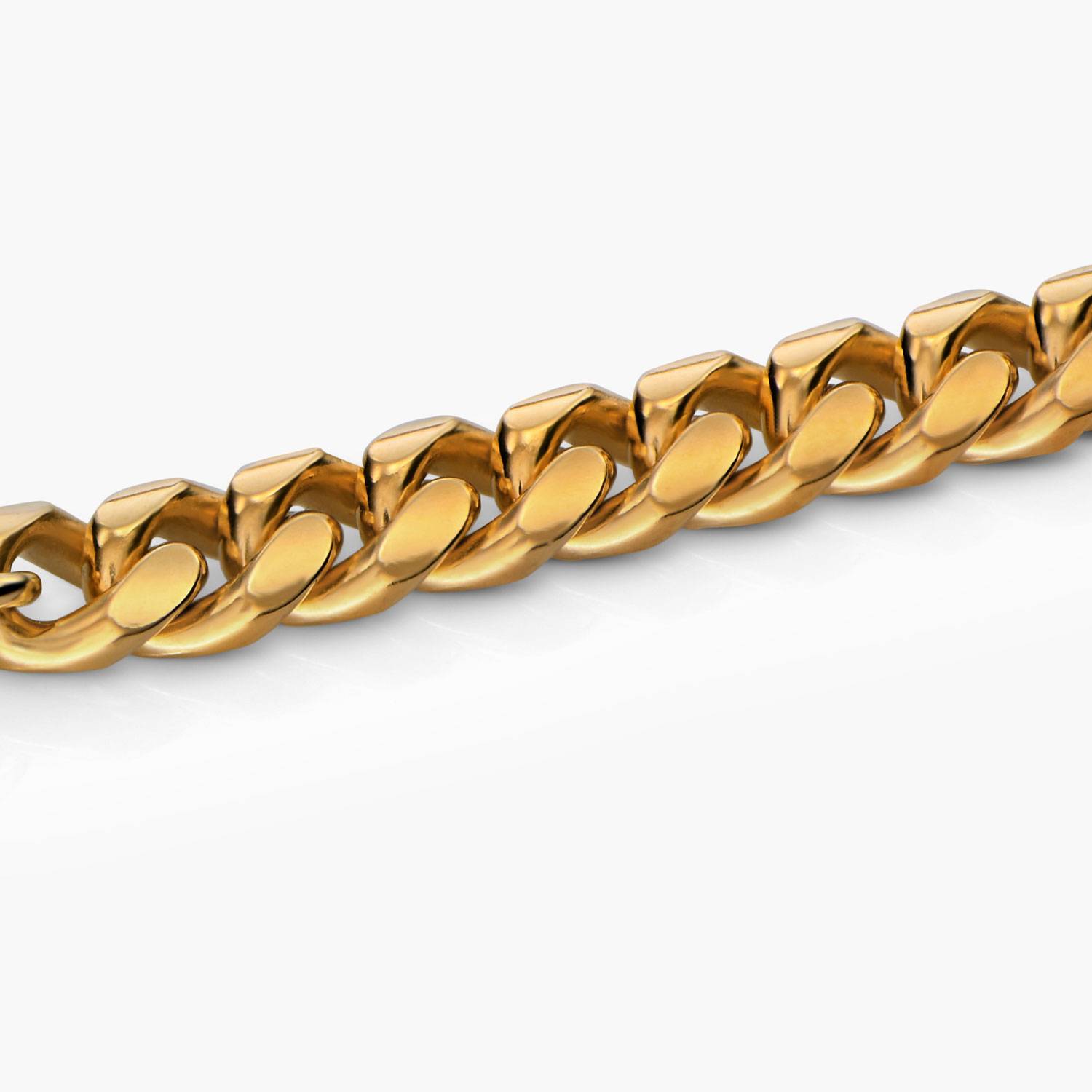 Personalized Miami Cuban Link Chain Necklace with Black Diamonds - 3.5 mm - Gold-4 product photo