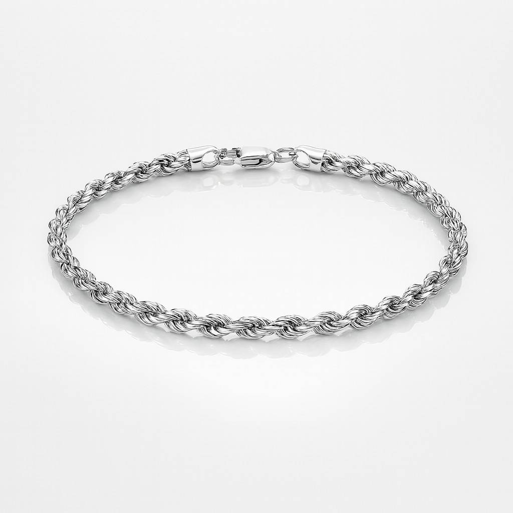 Rope Chain Bracelet - 3 mm - Silver-4 Rope Chain Bracelet - 3 mm - Silver-4 product photo