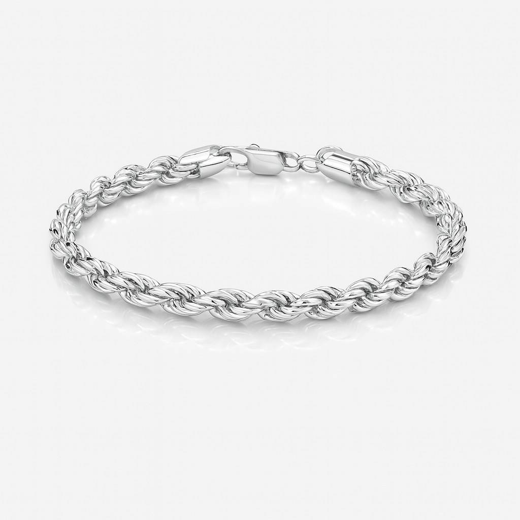 Rope Chain Bracelet - 5.5 mm - Silver-1 Rope Chain Bracelet - 5.5 mm - Silver-1 product photo