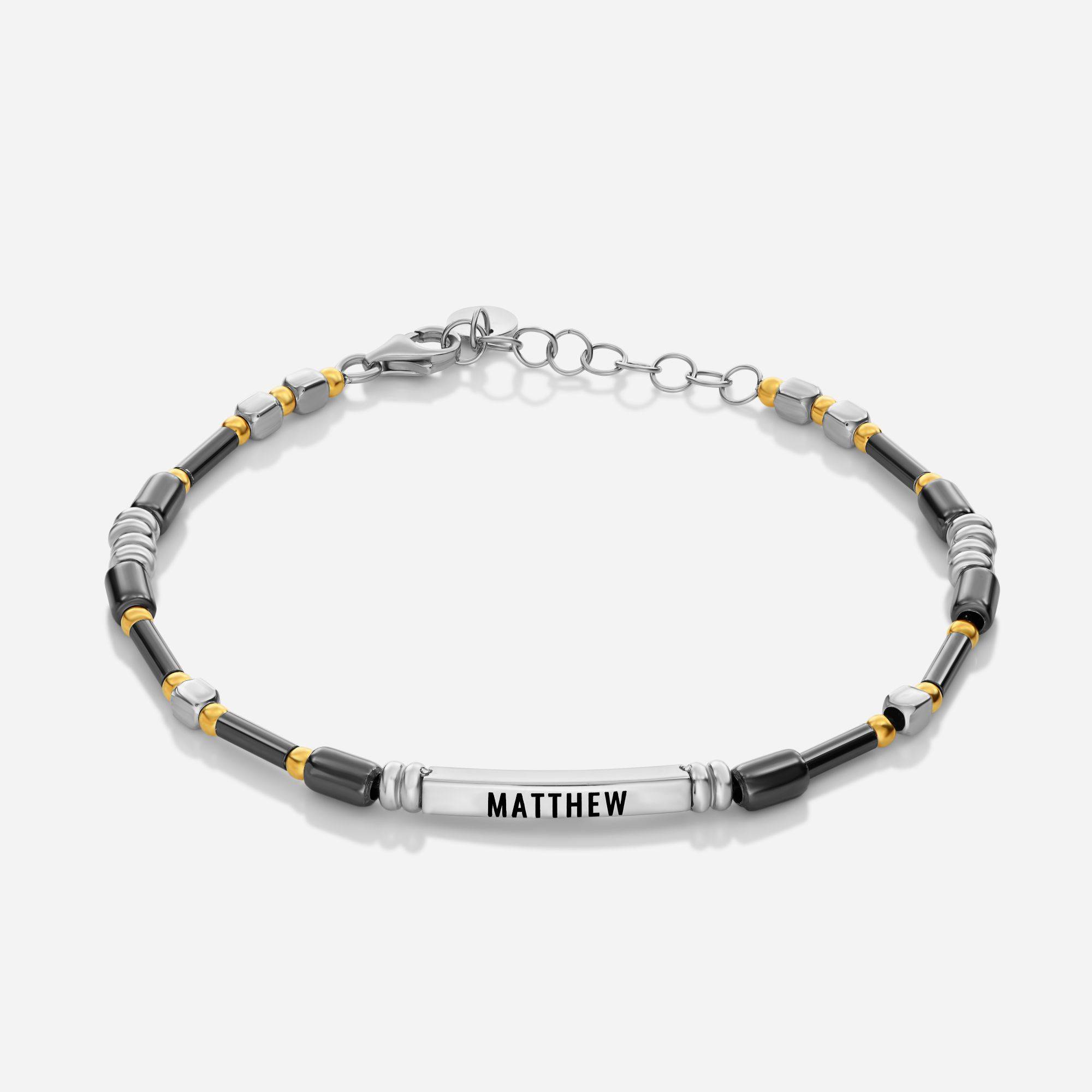 SETT Noir Personalized Axis Multiple Finish Beads Bracelet-1 product photo