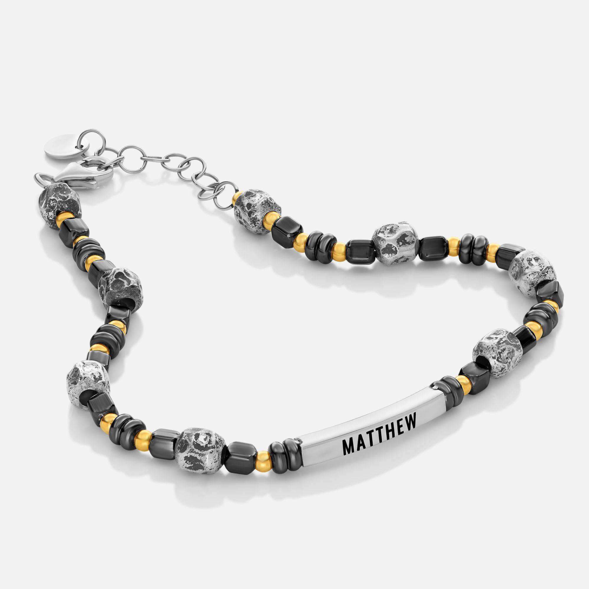 SETT Noir Personalized Forge Multiple Finish Beads Bracelet-2 product photo