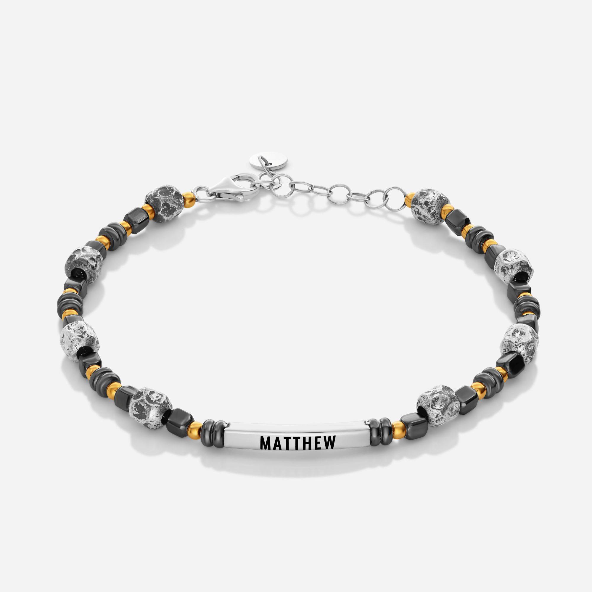 SETT Noir Personalized Forge Multiple Finish Beads Bracelet-1 product photo
