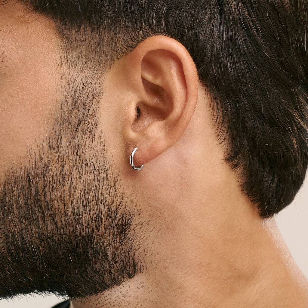 Small Silver Classic Hoop Earrings-3 product photo