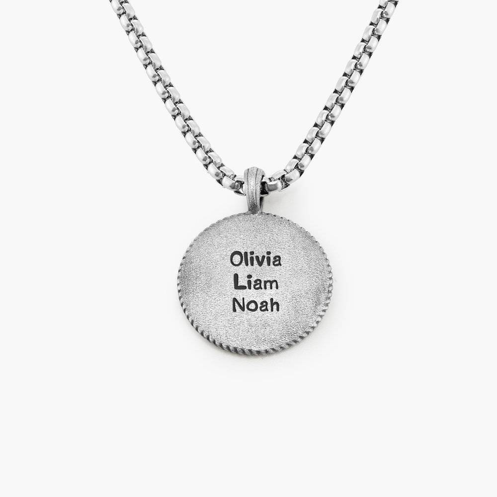 Silver Compass Monogram Necklace, Engraved Hammered Silver Quarter –  Namecoins