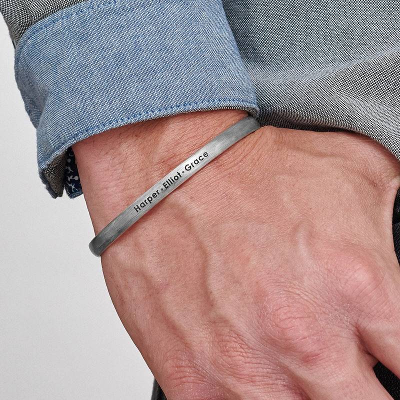 Men's Silver Thin Cuff Bracelet-3 Men's Silver Thin Cuff Bracelet-3 product photo